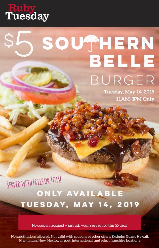 Ruby Tuesday coupons & promo code for [January 2022]