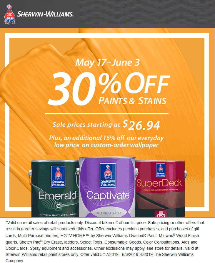 Sherwin-Williams coupons & promo code for [May 2022]