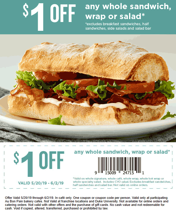 Au Bon Pain coupons & promo code for [October 2022]