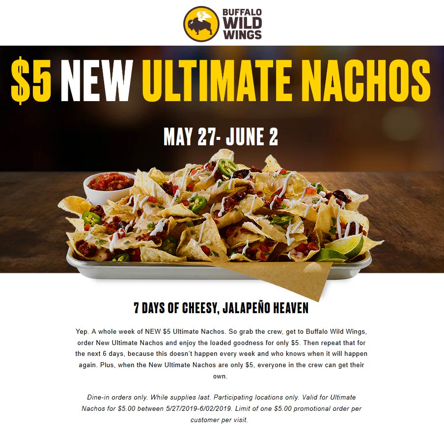 Buffalo Wild Wings coupons & promo code for [January 2022]