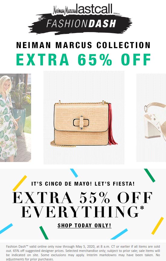 Last Call stores Coupon  Extra 55% off everything & more today at Neiman Marcus Last Call #lastcall