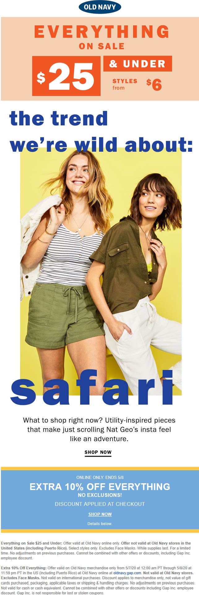 Old Navy stores Coupon  Everything under $26 + 10% off today at Old Navy #oldnavy