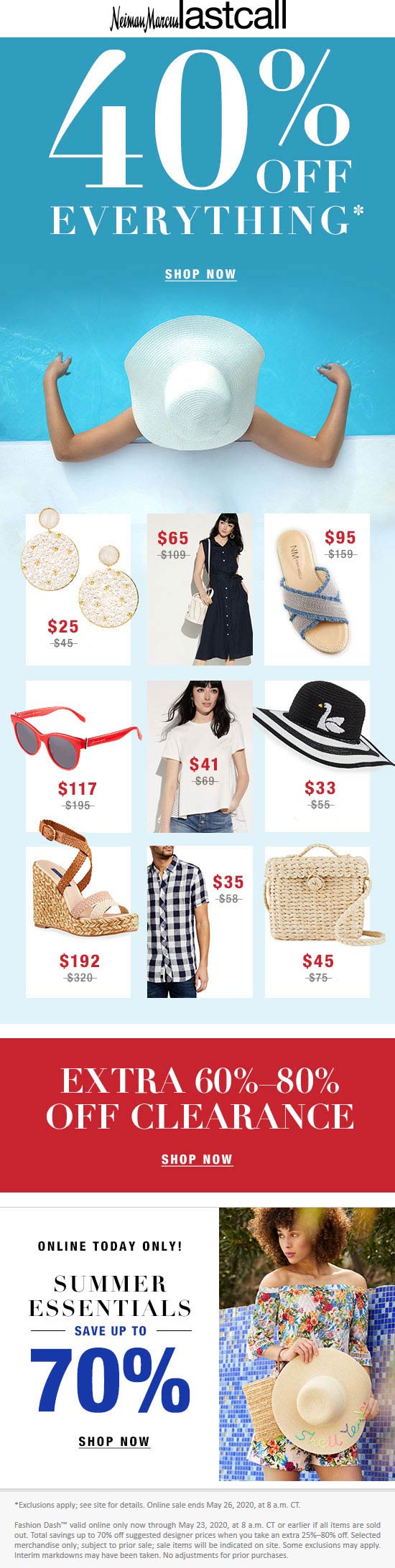 Last Call stores Coupon  40% off everything at Neiman Marcus Last Call #lastcall