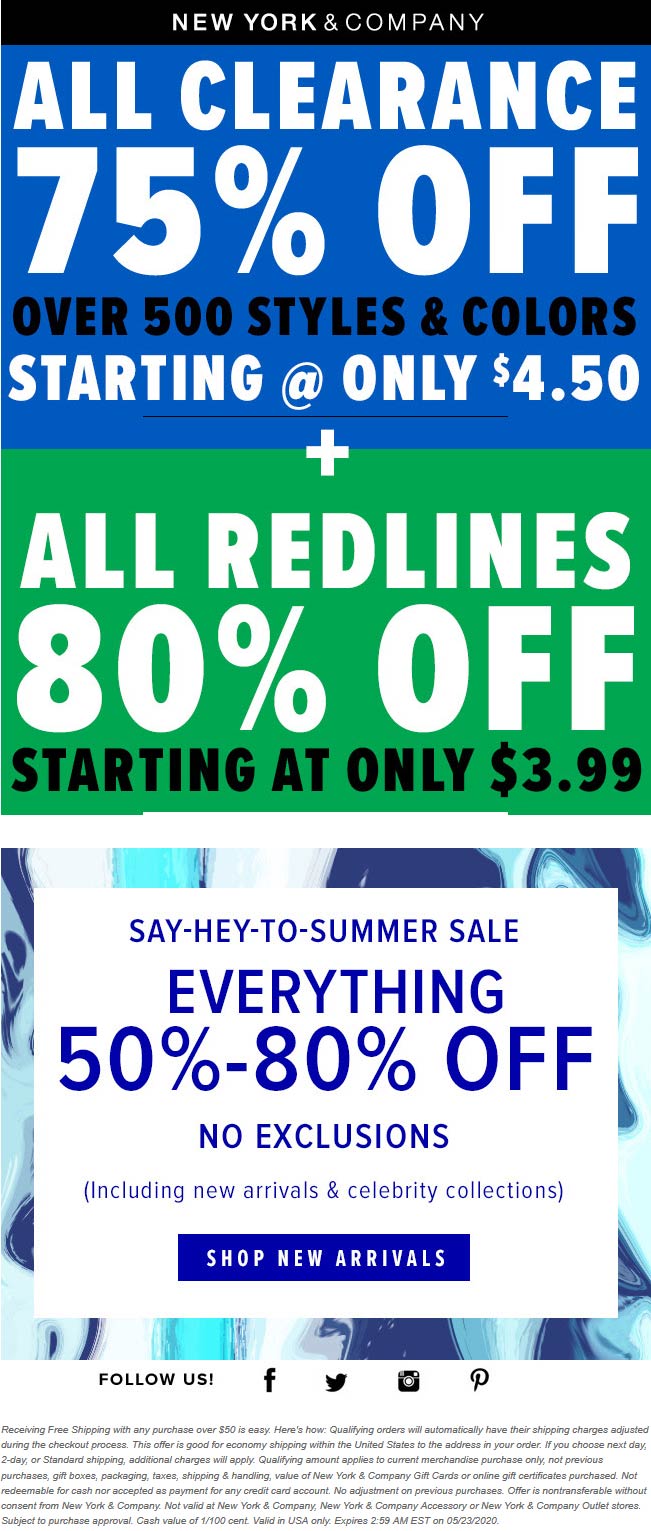Everything is 5080 off at New York & Company The