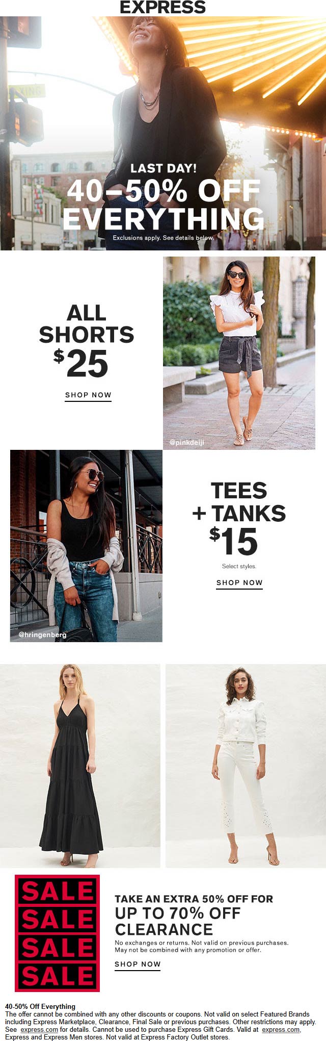 40 off everything & more today at Express express The Coupons App®
