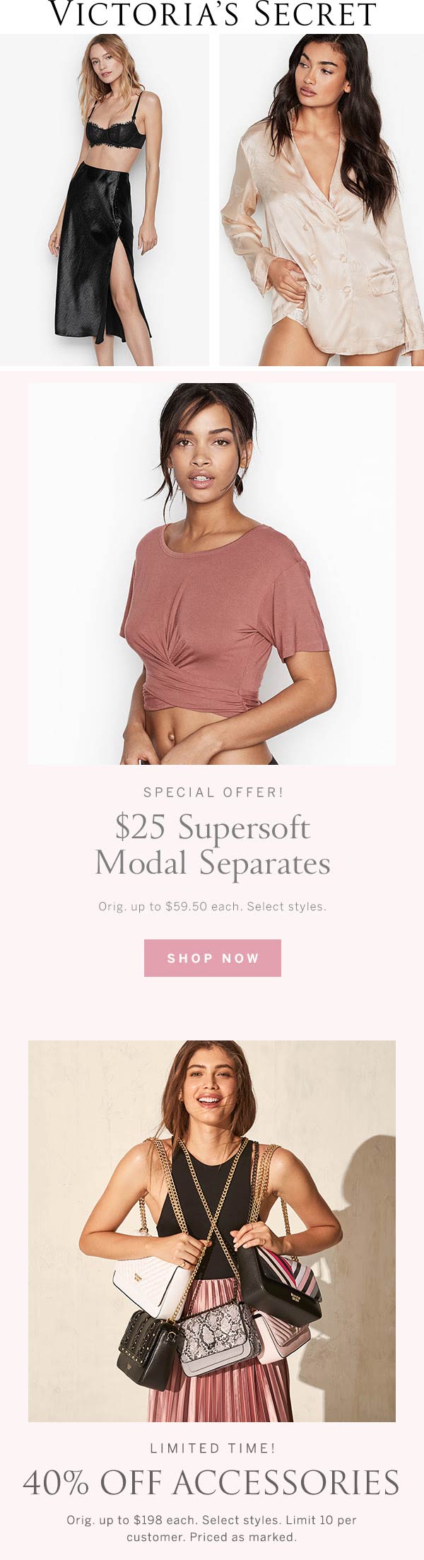 40 off accessories at Victorias Secret victoriassecret The Coupons App®