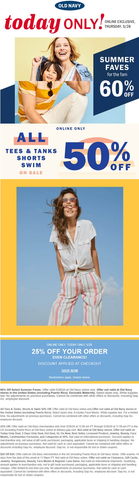 Old Navy stores Coupon  60% off summer & more online today at Old Navy #oldnavy