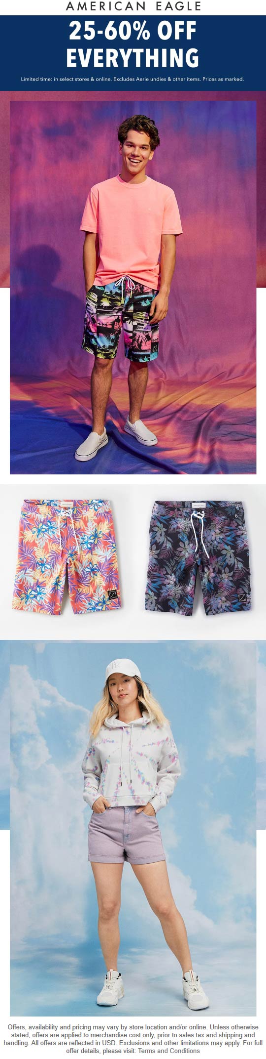 American Eagle stores Coupon  25-60% off everything at American Eagle #americaneagle