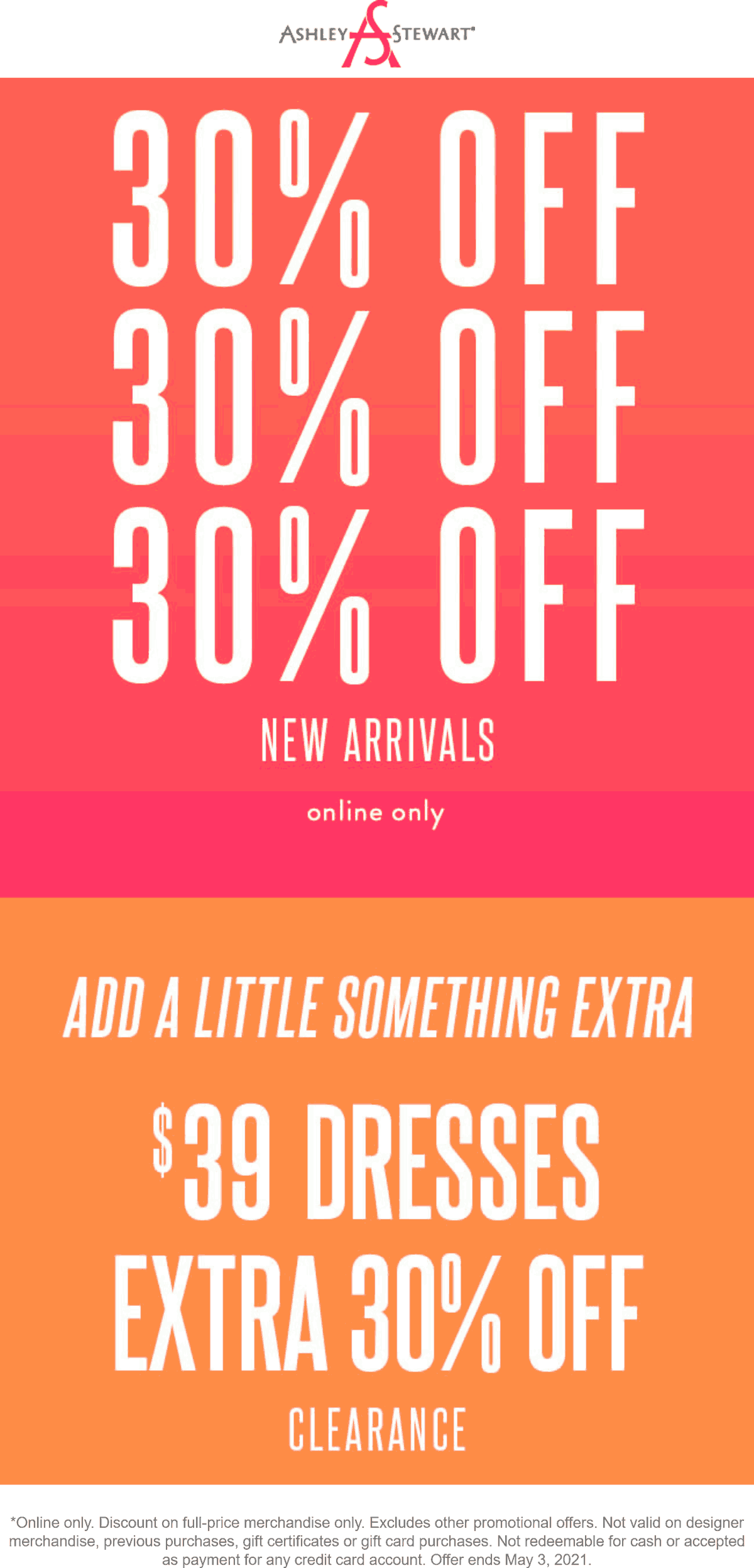 Ashley Stewart stores Coupon  30% off new arrivals & clearance today online at Ashley Stewart #ashleystewart 