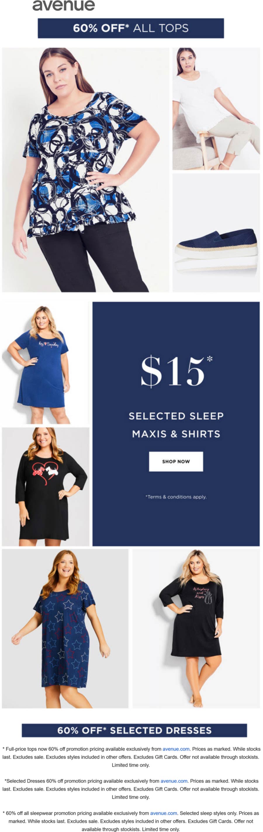 Avenue stores Coupon  60% off all tops & more at Avenue #avenue 