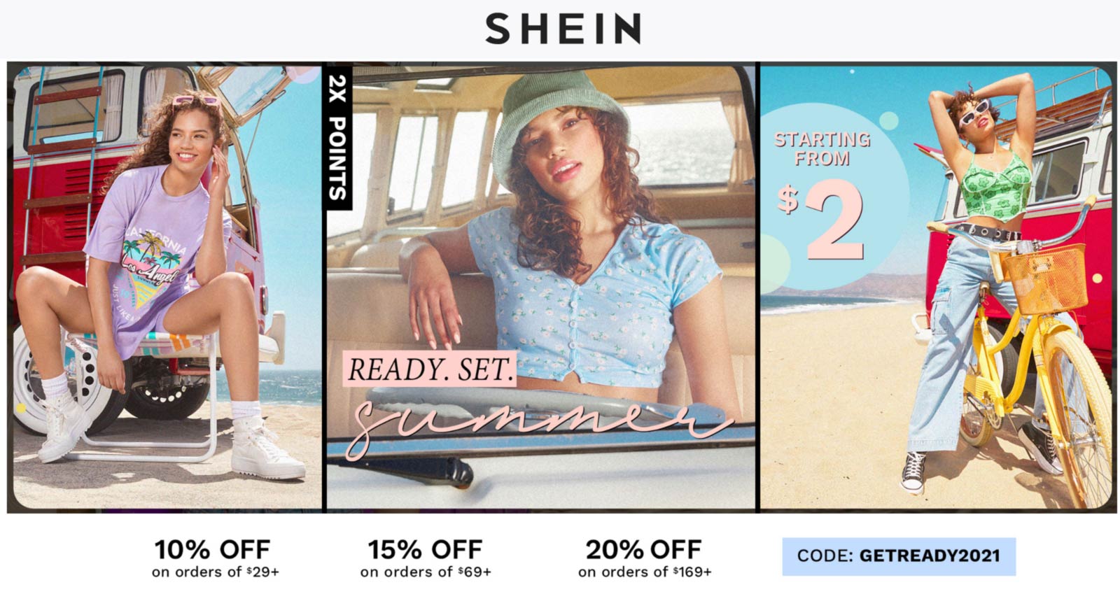 SHEIN stores Coupon  10-20% off at SHEIN via promo code GETREADY2021 #shein 