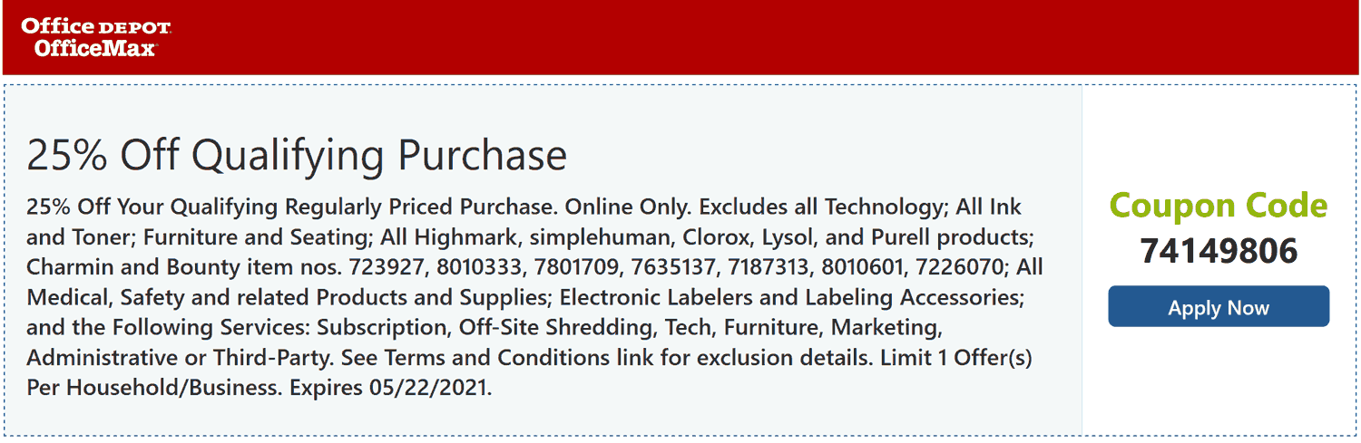 Office Depot stores Coupon  25% off online at Office Depot OfficeMax via promo code 74149806 #officedepot 