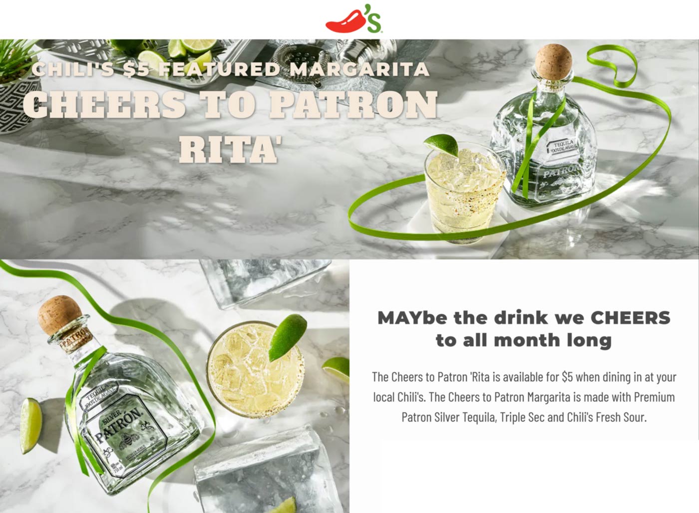 5 top shelf margaritas at Chilis restaurants chilis The Coupons App®