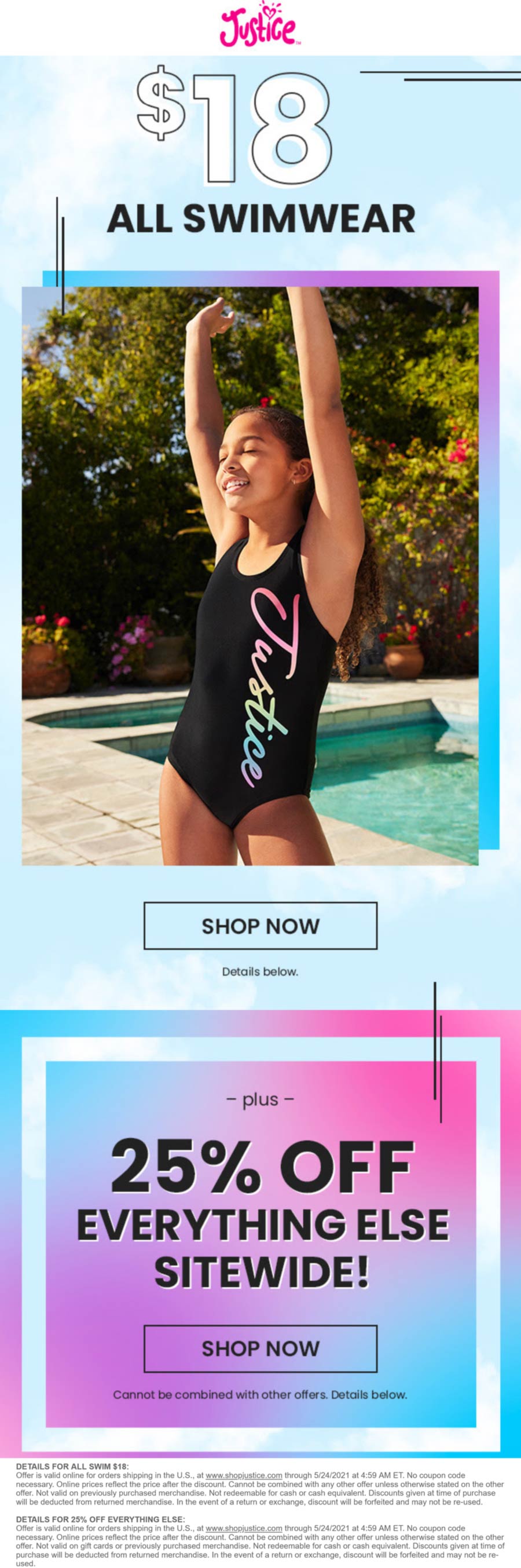 Justice stores Coupon  25% off everything at Justice #justice 