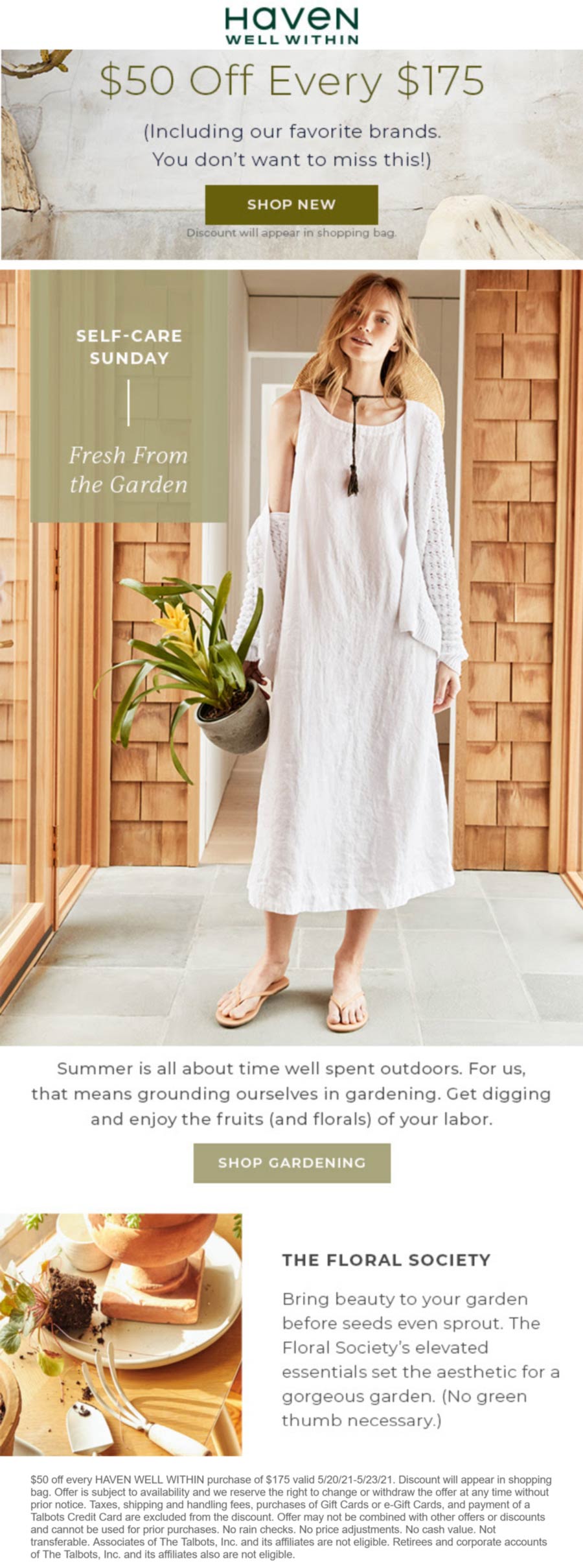 Haven Well Within stores Coupon  $50 off every $175 today at Haven Well Within #havenwellwithin 