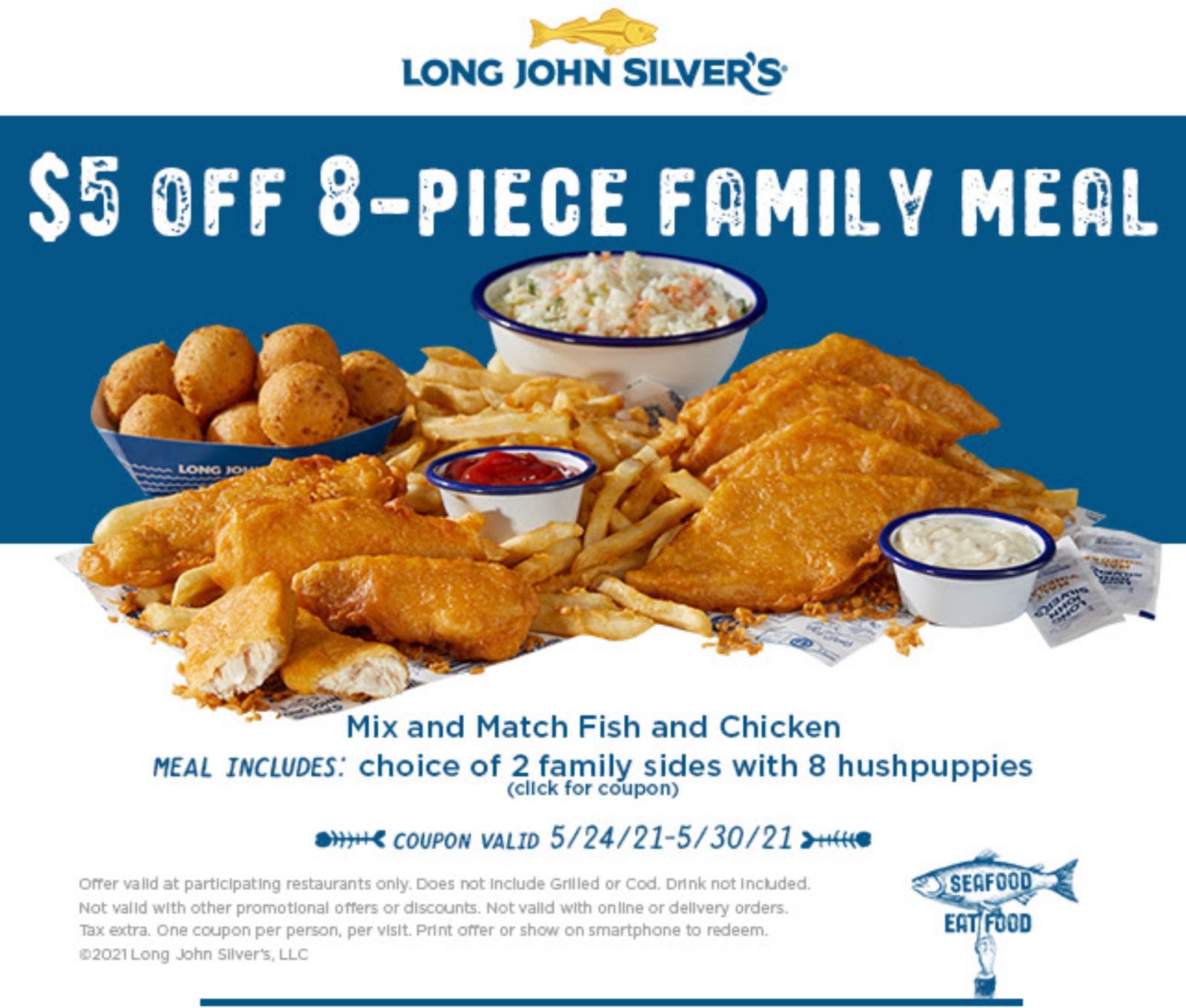  5 Off 8pc Meal At Long John Silvers Restaurants longjohnsilvers The 