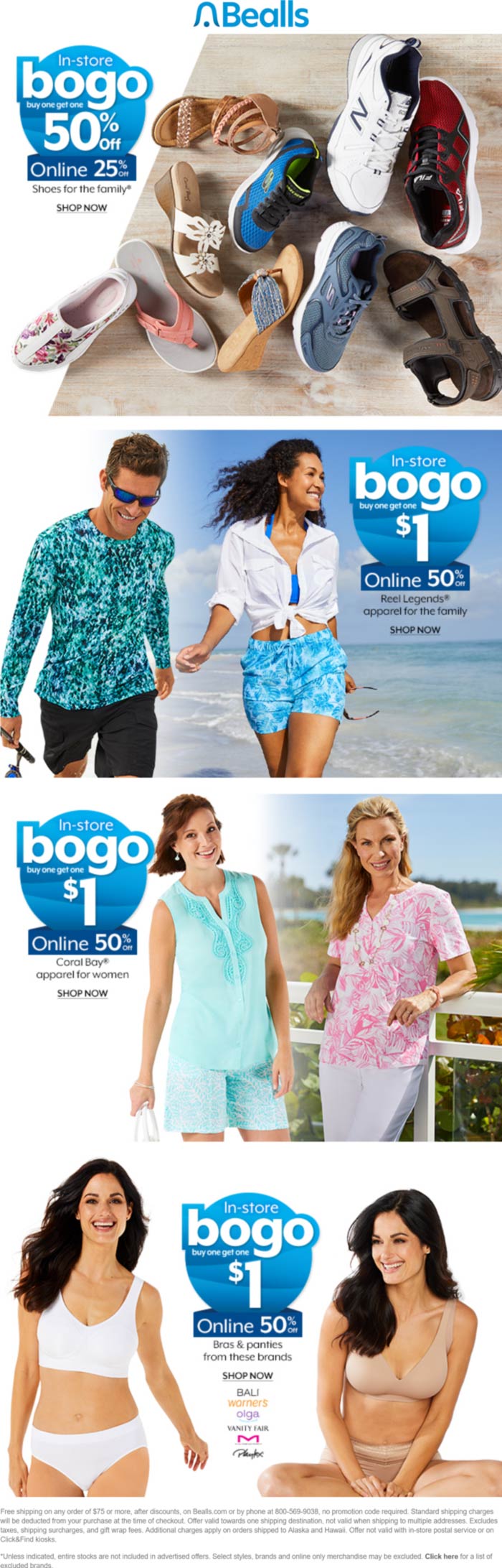 Bealls stores Coupon  Second item for $1 or 50% off today at Bealls, ditto online #bealls 