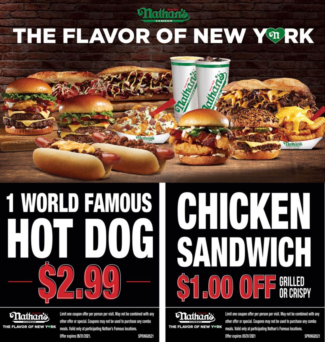 Nathans Famous restaurants Coupon  $3 hot dogs at Nathans Famous restaurants #nathansfamous 