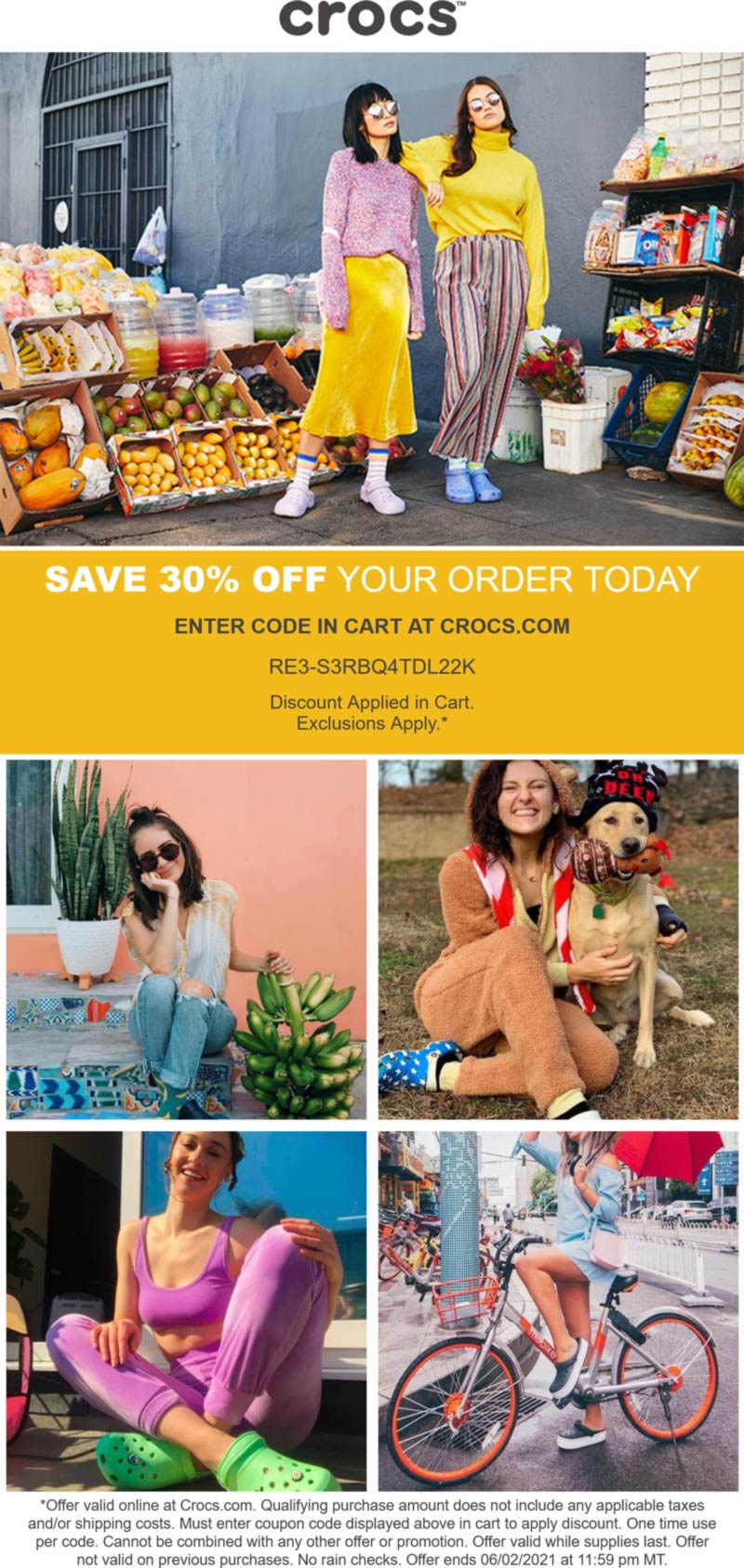  August 2021 Extra 30 Off At Crocs Via Promo Code RE3 S3RBQ4TDL22K 