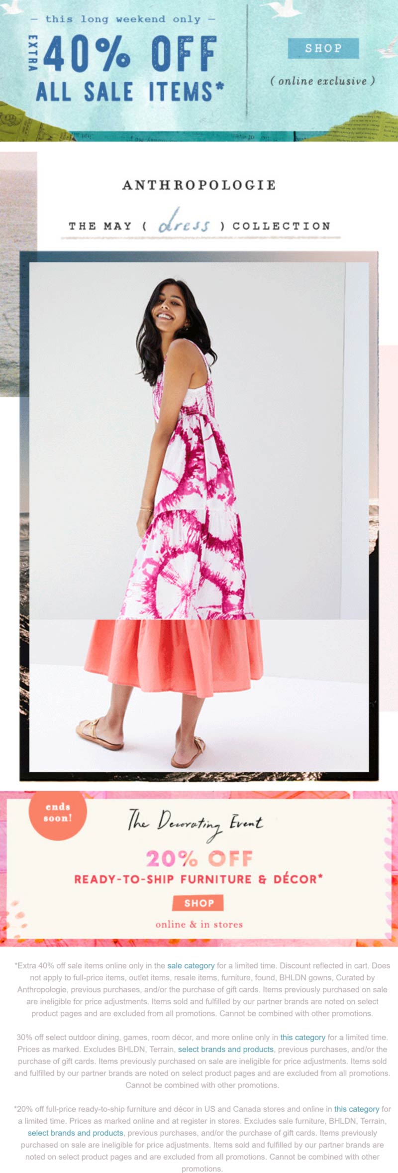 Extra 40 off sale items today online at Anthropologie anthropologie