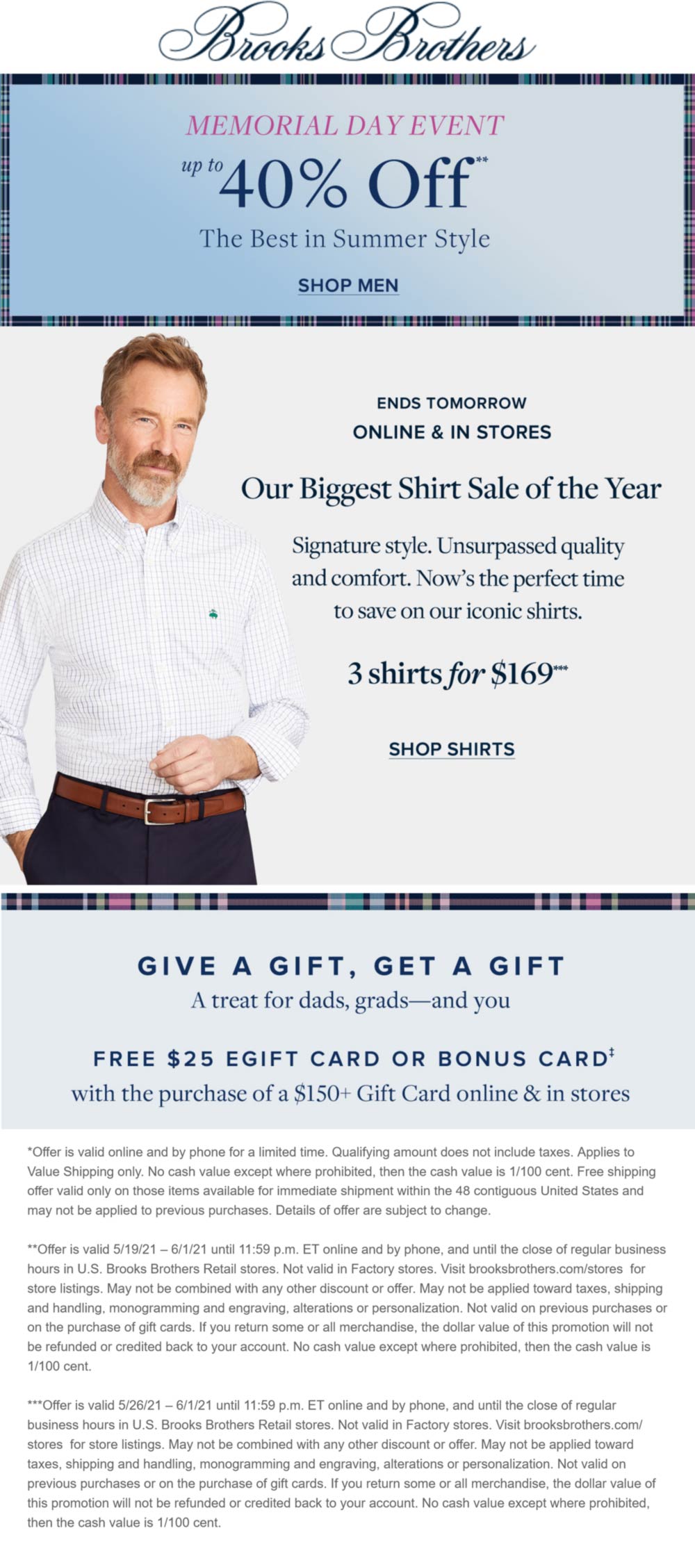 40 off at Brooks Brothers, ditto online brooksbrothers The Coupons App®