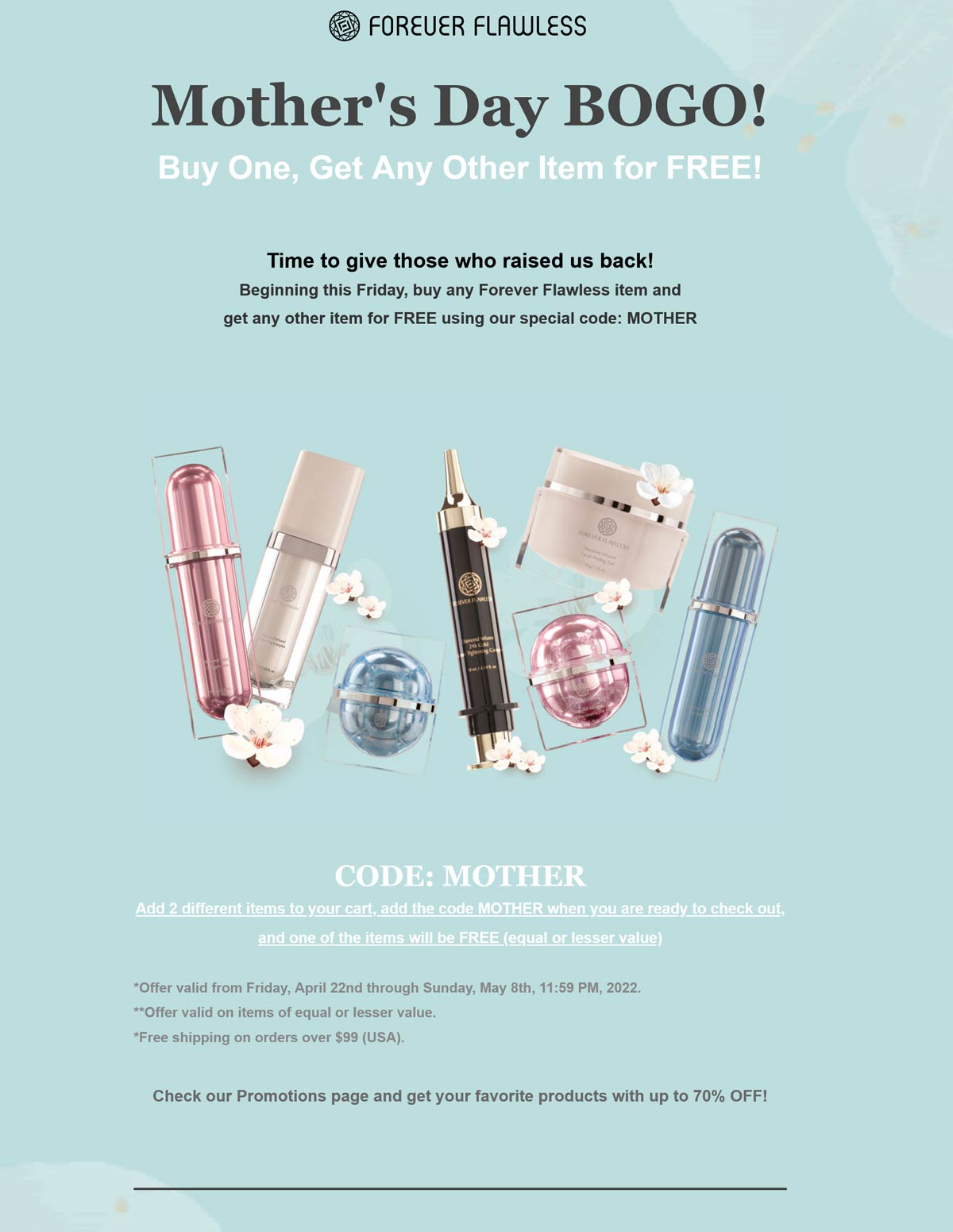 Forever Flawless stores Coupon  Second item free today at Forever Flawless via promo code MOTHER #foreverflawless 