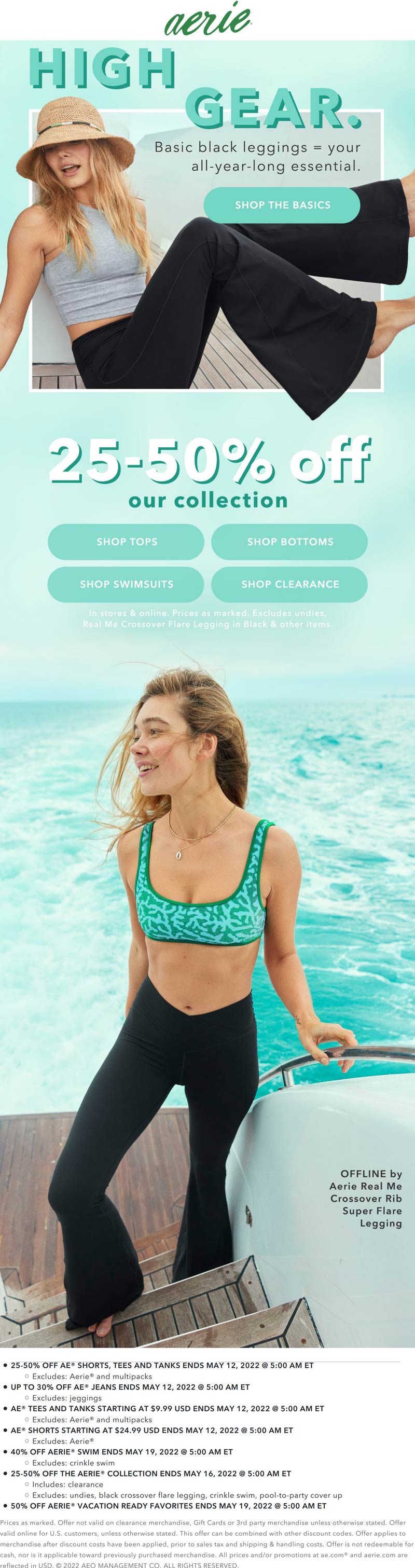 Aerie stores Coupon  25-50% off the collection at Aerie #aerie 