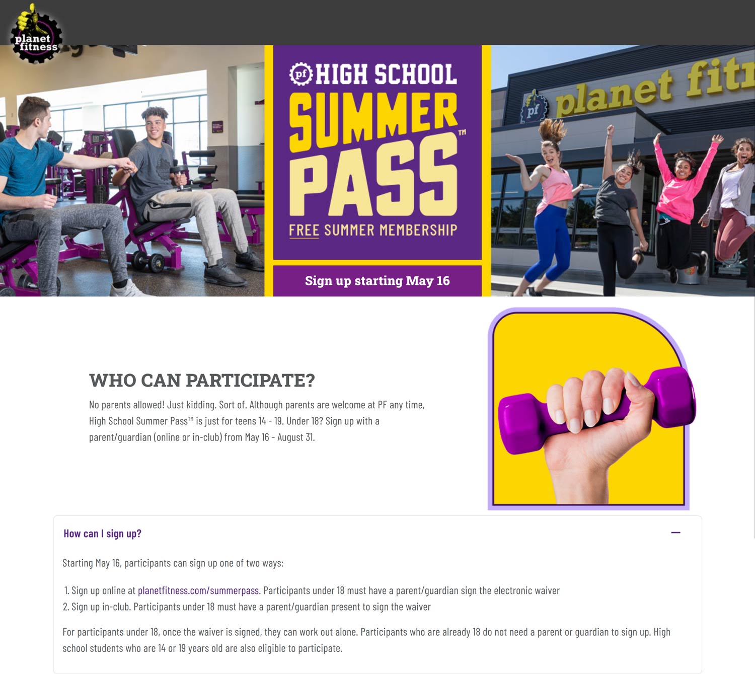 Planet Fitness stores Coupon  Teens workout free this summer at Planet Fitness gyms #planetfitness 