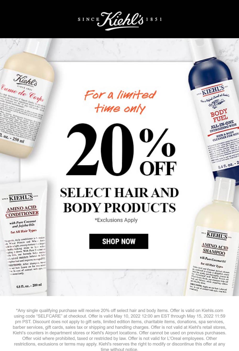 Kiehls coupons & promo code for [July 2022]