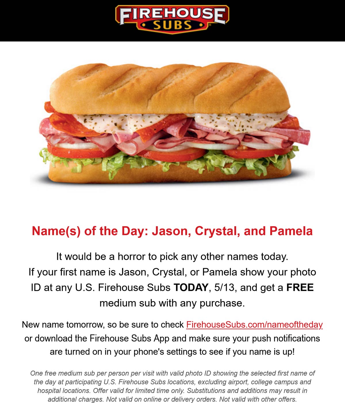 Firehouse Subs coupons & promo code for [December 2022]