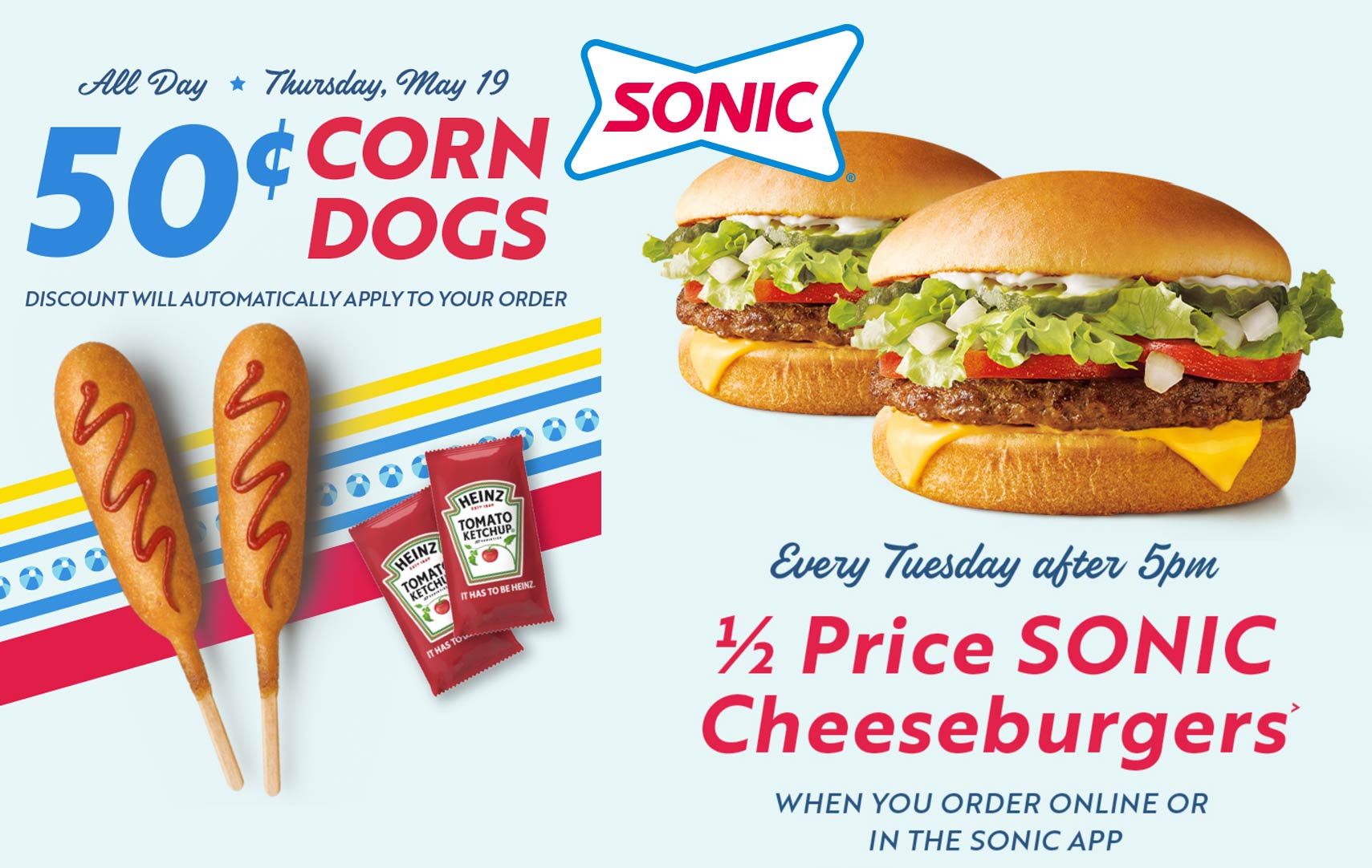 Sonic Drive-In restaurants Coupon  .50 cent corn dogs Thursday at Sonic Drive-In restaurants #sonicdrivein 