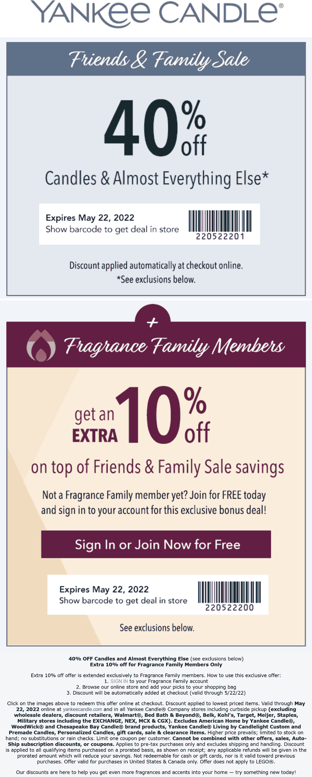 Yankee Candle stores Coupon  40% off at Yankee Candle, ditto online #yankeecandle 