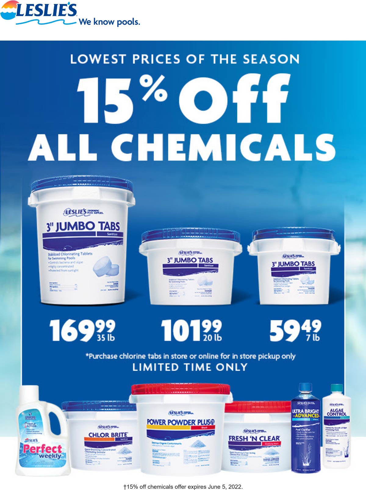 Leslies stores Coupon  15% off all pool chemicals at Leslies #leslies 