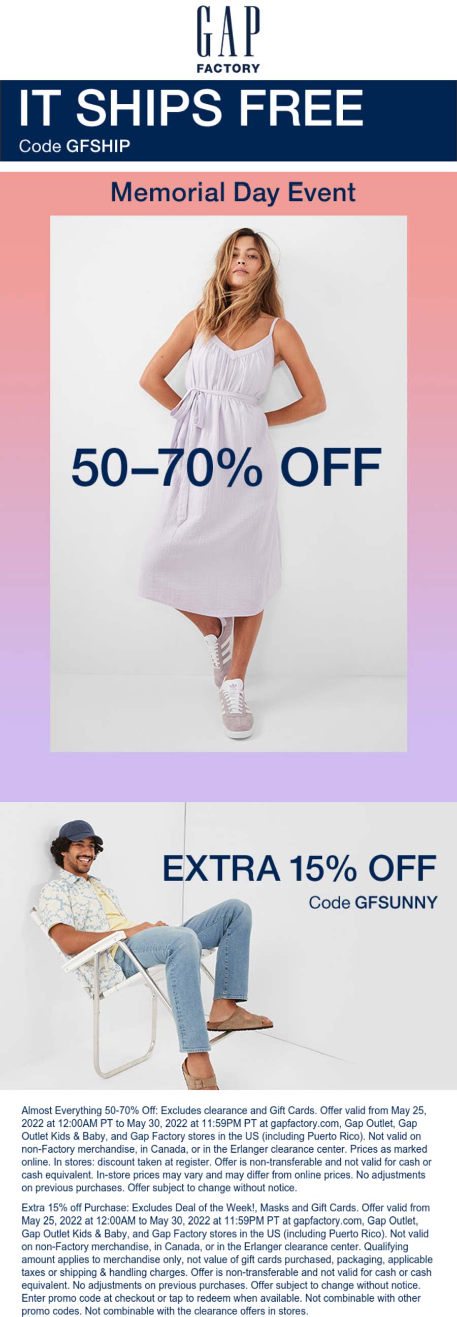 Gap Factory coupons & promo code for [February 2023]