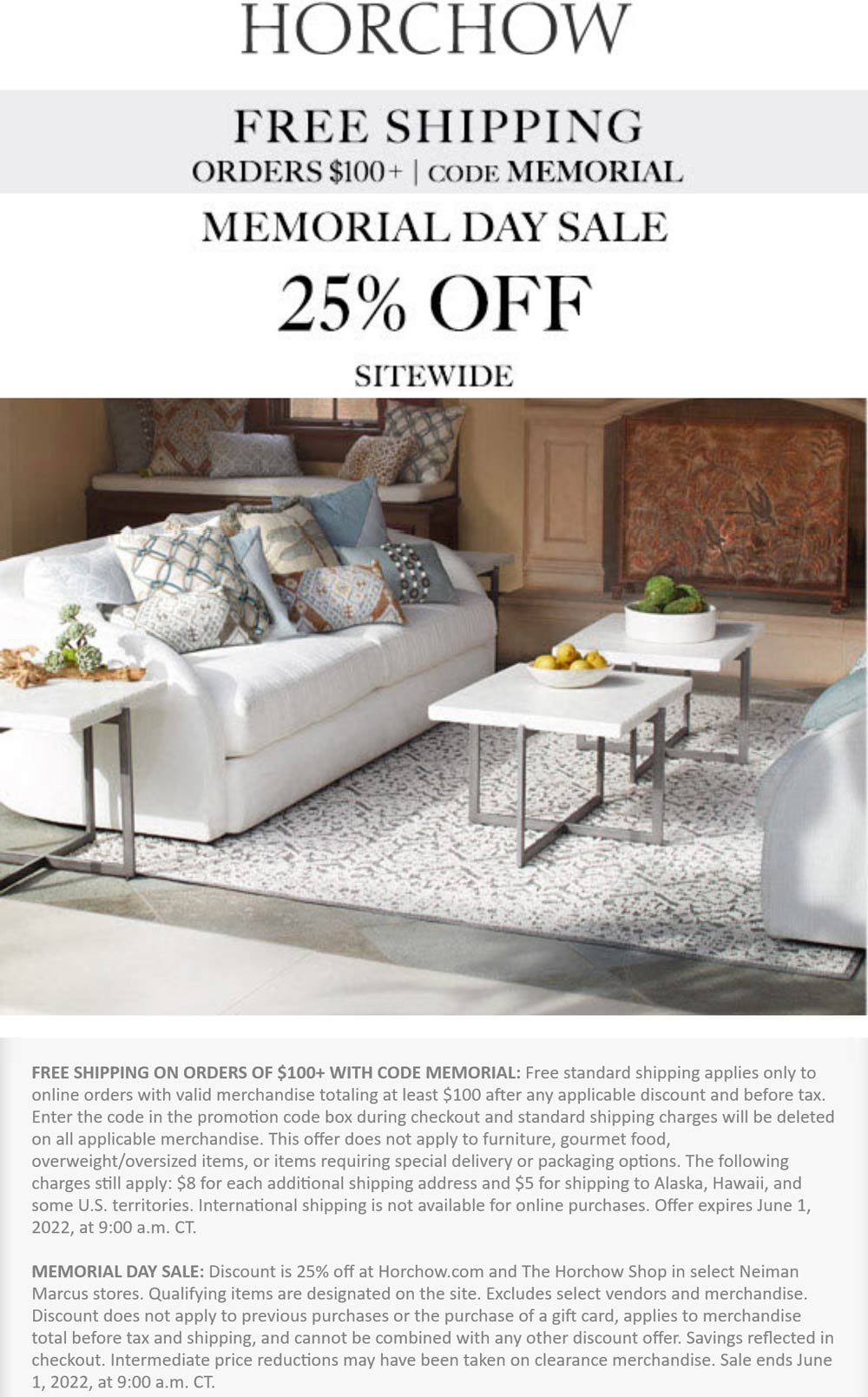 Horchow stores Coupon  25% off at Horchow, ditto online #horchow 