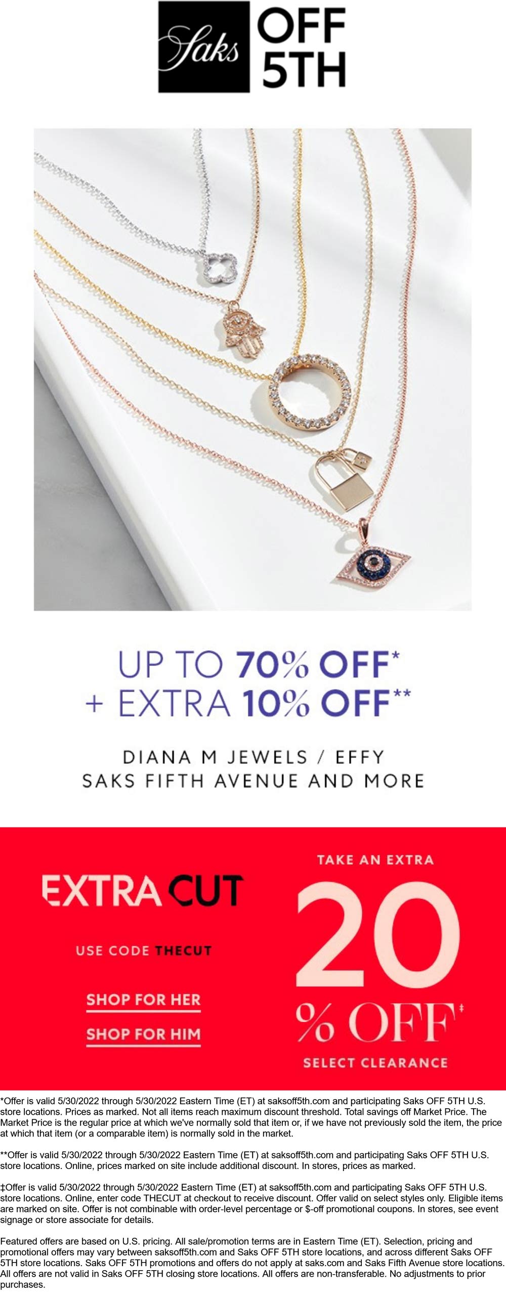 OFF 5TH stores Coupon  Extra 20% off clearance & more today at Saks OFF 5TH #off5th 