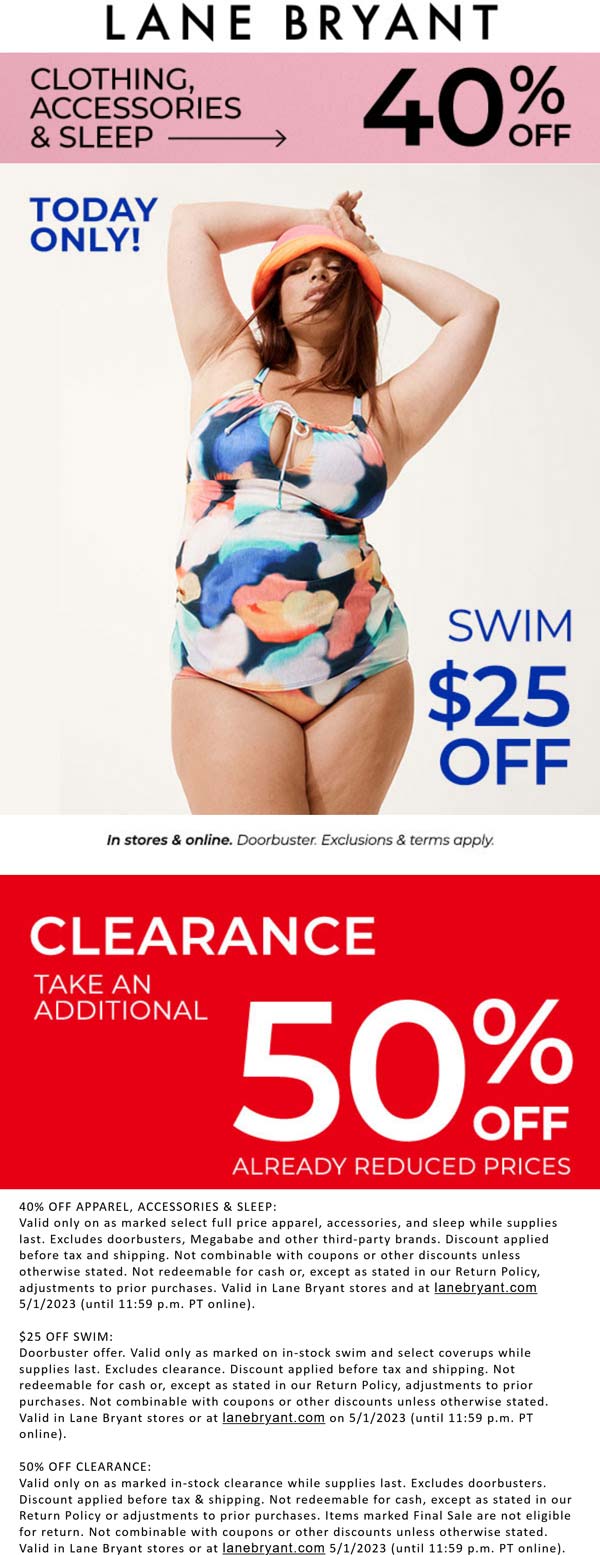 Lane Bryant stores Coupon  40% off & more today at Lane Bryant, ditto online #lanebryant 
