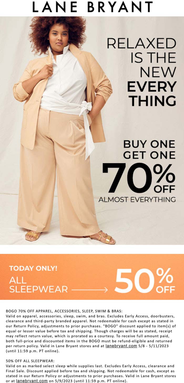 Lane Bryant stores Coupon  Second item 70% off at Lane Bryant, ditto online #lanebryant 