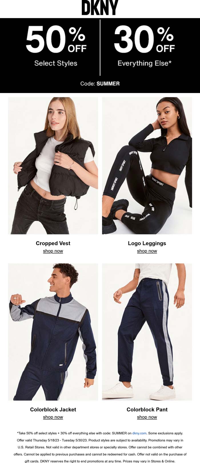 DKNY stores Coupon  30-50% off everything at DKNY via promo code SUMMER #dkny 