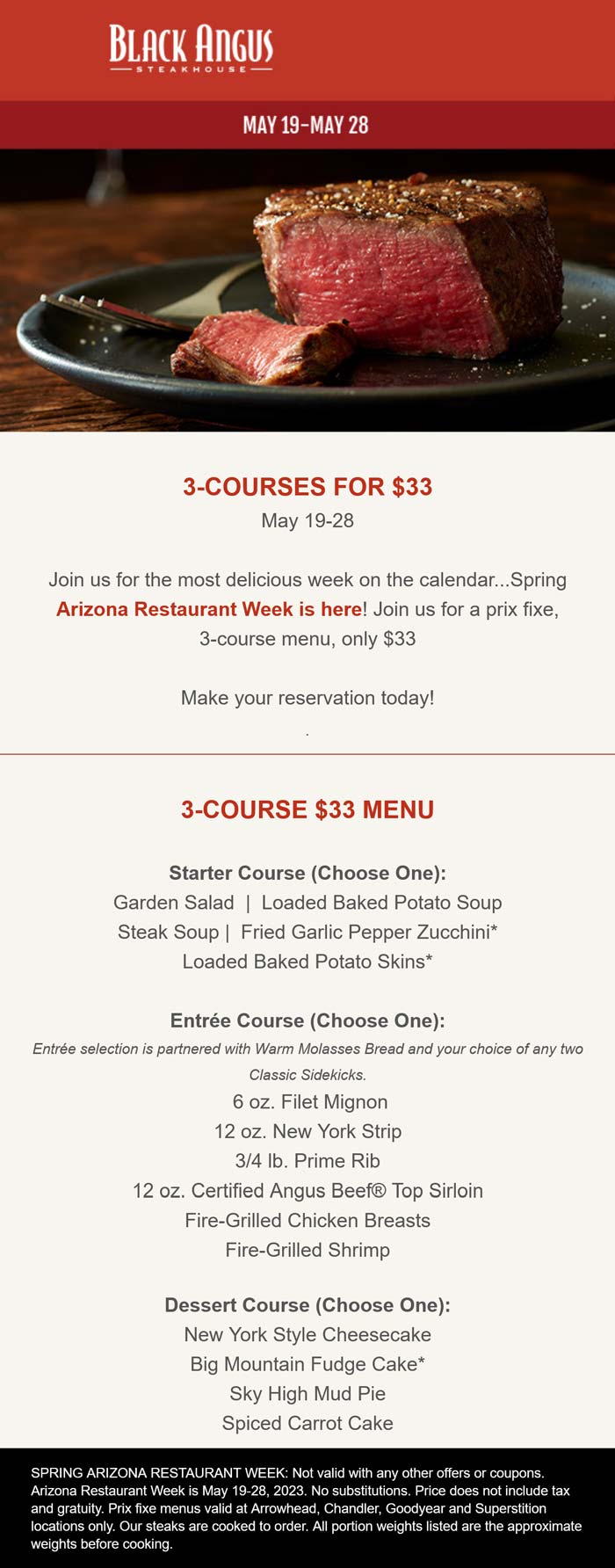 Black Angus restaurants Coupon  3 courses for $33 at Black Angus Steakhouse restaurants #blackangus 