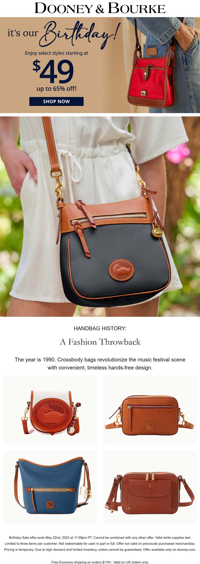 Dooney & Bourke stores Coupon  Various $49 styles today at Dooney & Bourke #dooneybourke 