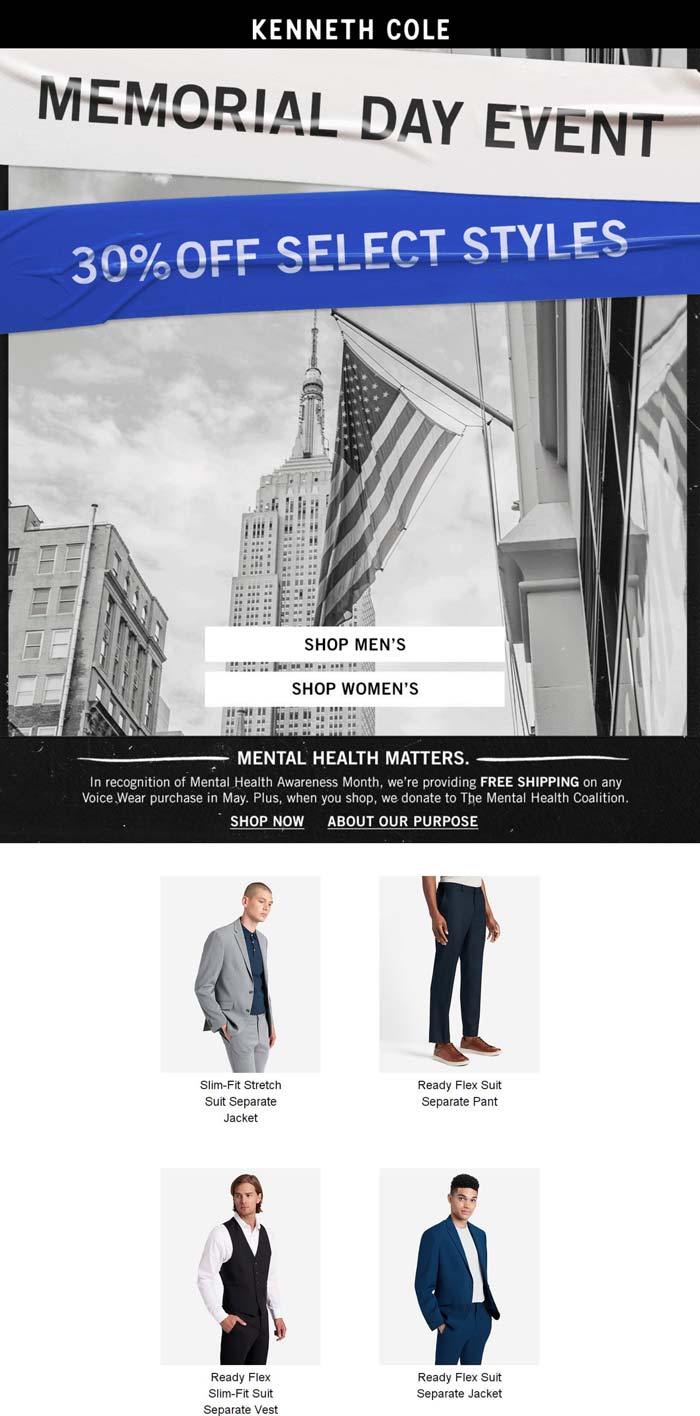 Kenneth Cole stores Coupon  30% off at Kenneth Cole #kennethcole 