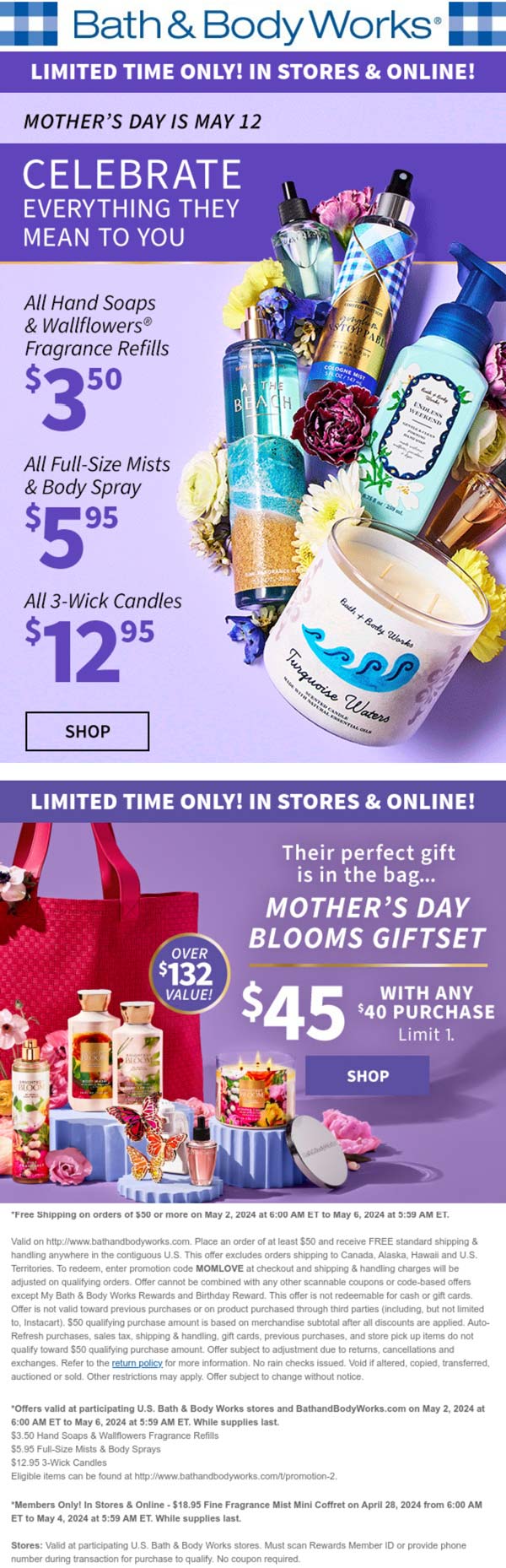 Bath & Body Works stores Coupon  $3.50 hand soaps & more at Bath & Body Works, or online via promo code MOMLOVE #bathbodyworks 