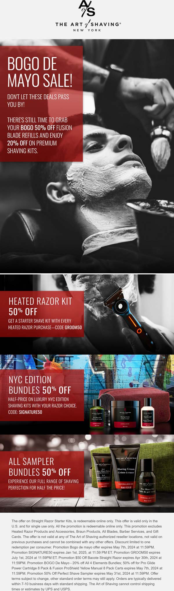 The Art of Shaving stores Coupon  20% off shaving kits & 50% off second Gillette 8pk 5-blades at The Art of Shaving #theartofshaving 