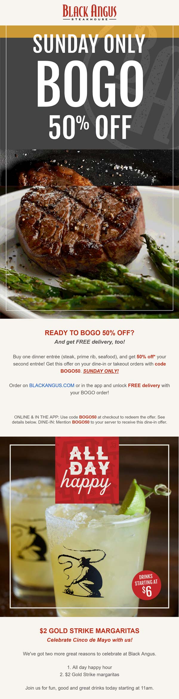 Black Angus restaurants Coupon  Second entree 50% off today at Black Angus steakhouse #blackangus 