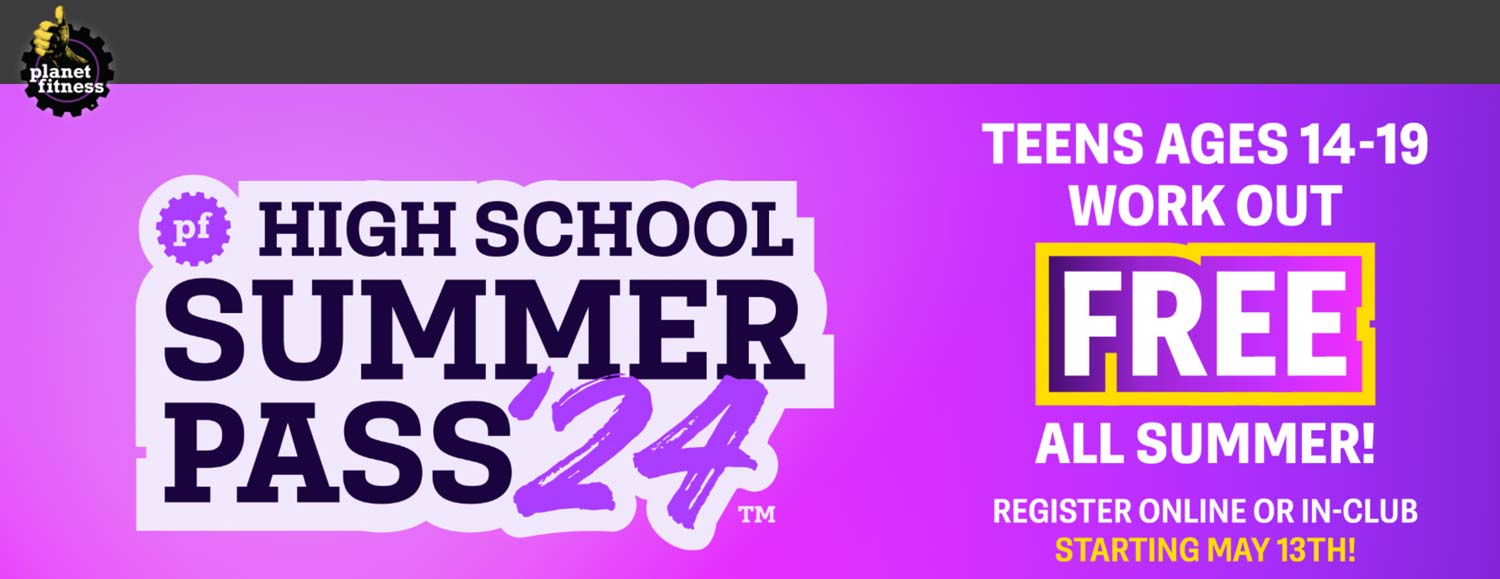 Planet Fitness stores Coupon  Teens workout free all summer at Planet Fitness #planetfitness 