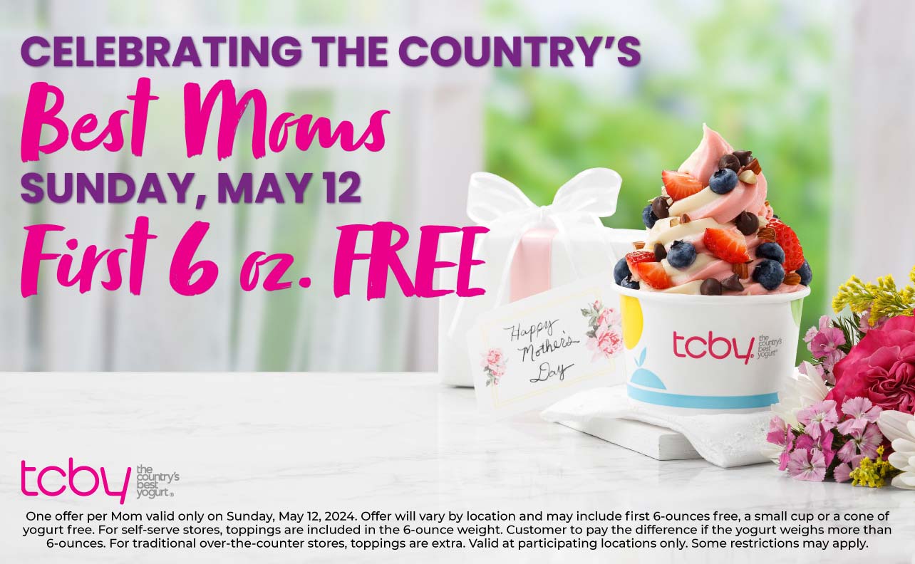 TCBY restaurants Coupon  Free frozen yogurt for mom Sunday at TCBY #tcby 