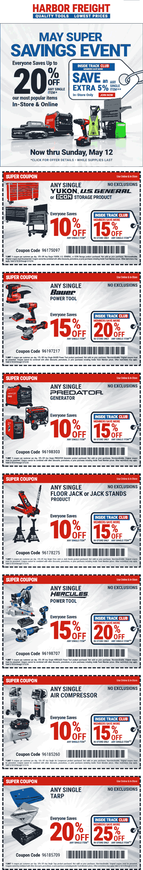Harbor Freight stores Coupon  Various tool deals at Harbor Freight, ditto online #harborfreight 