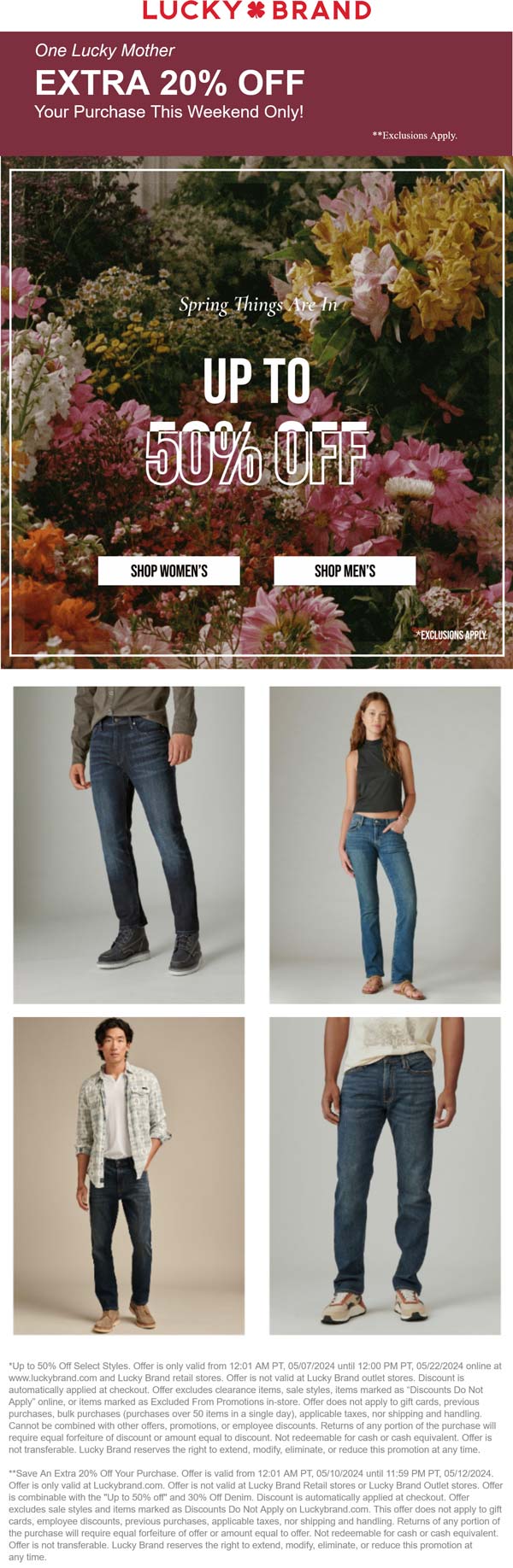 Lucky Brand stores Coupon  Extra 20% off & more at Lucky Brand #luckybrand 