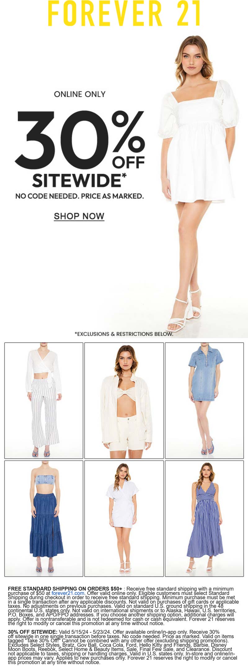 Forever 21 stores Coupon  30% off everything online at Forever 21 #forever21 